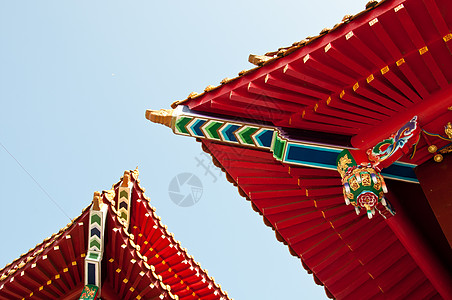 日月湖台湾文武寺屋顶背景图片