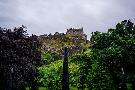 苏格兰爱丁堡的旧景象 来自王子街花园天空王子历史性城堡公园建筑学历史公主街道绿色绿色的高清图片素材