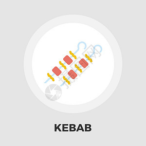 Kebab 平板图标艺术猪肉食物烹饪美食烧烤洋葱派对饮食午餐图片