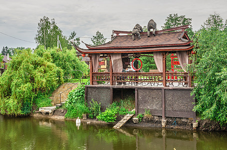 乌克兰伏洛达卡村岛植物园雕塑旅游绿地瀑布娱乐胡同花坛公园凉亭图片