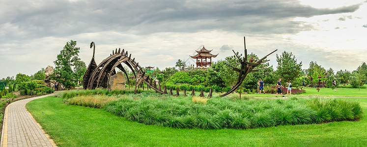 公共绿地短途旅行植物园高清图片