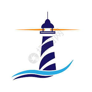 灯塔徽标 海上航运和航行图片