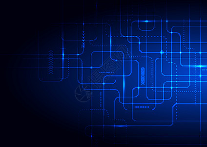 照亮蓝线和利平线的抽象技术未来概念墙纸插图蓝色网络粒子电子激光照明线条运动背景图片