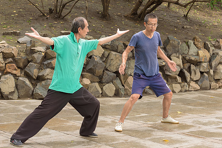 男人的武功艺术文化武术公园训练瑜伽背景图片