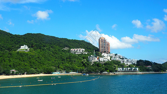 香港河湾海滩游客旅行绿色地标海岸海洋假期旅游季节风景图片
