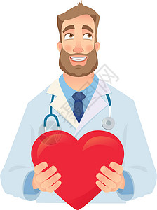 持有红心的医生医师心脏病专家病人健康插图预防心血管医疗图片