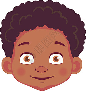 African男孩的脸部爆炸孩子们微笑卡通片化身孩子插图情感青少年男生图片