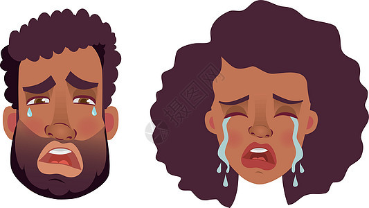 非洲男子和妇女的人权问题男人眼睛哭泣情感青少年眼泪黑色泪珠女孩插图图片