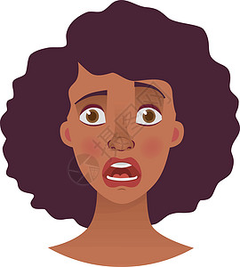 非洲妇女面对的人权问题插图卡通片惊愕女孩化身惊喜情况女性情感震惊图片