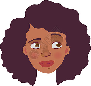 非洲妇女面对的人权问题思考黑色女人卡通片插图琢磨眼睛女孩青少年情感图片