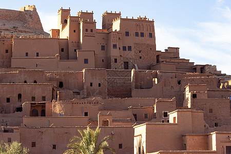 摩洛哥 古老的堡垒 Unesco遗产遗址古堡旅行日落木头沙漠全景游客商队游戏历史图片