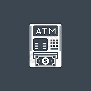 ATM 相关矢量晶体图标机器钱包金融商业库存支付白色中风投资交易图片