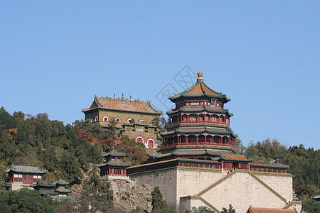 中国北京  2016年11月1日 中国北京公园艺术花园寺庙历史建筑学建筑佛教徒旅行宝塔图片