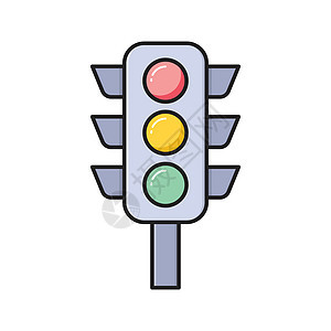 交通控制警告绿色红绿灯插图安全街道危险图片