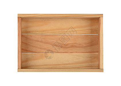 孤立的空棕色木箱白色木头材料图片