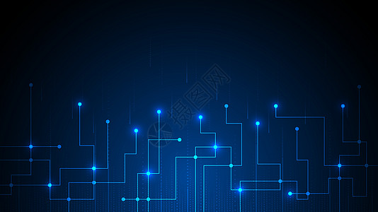 高科技数字数据连接系统电路电子蓝色工程概念插图技术芯片木板处理器图片