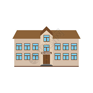带有注册学校的双层建筑的颜色图标Name(一楼)图片