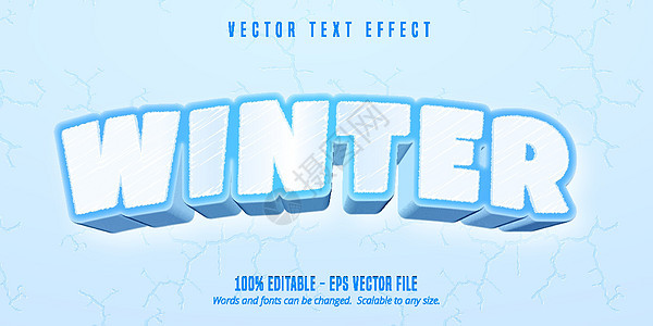 冬季文本 卡通游戏风格的游戏样式可编辑文本效果图片
