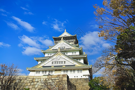 大阪城堡公园的景色很美城堡地标人种目的地历史旅行旅游公共公园文化国际图片