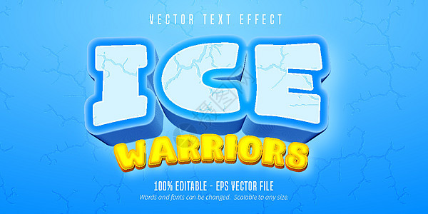 冰勇士文字 卡通游戏风格 可编辑的文本效果图片