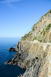 意大利意大利西红柿海灵药方式悬崖海湾海域居民岩石外海港口图片