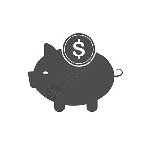 矢量小猪银行图标 应用程序和主题设计库存银行概念商业网站动物积累体积钱包尺寸图片