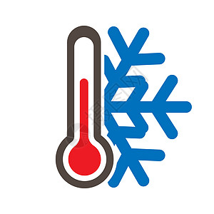 带雪花的温度计图标 寒冷天气 简单 Vec控制测量库存季节绘画草图手绘空白温度变体图片