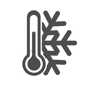 带雪花的温度计图标 寒冷天气 简单 Vec绘画手绘温度库存空白测量控制草图季节概念图片
