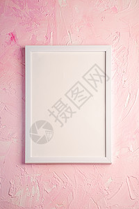 在纹理光 粉红背景上的白色空白模板图片框Name图片