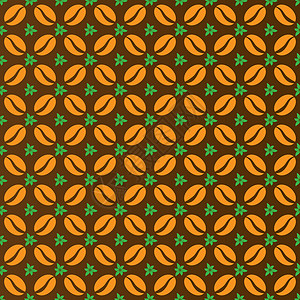 咖啡豆和叶子无缝模式 股票图示图片