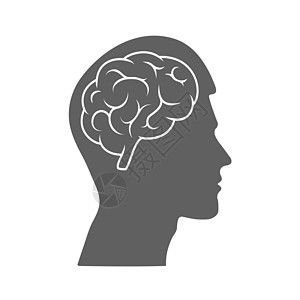 脑部雄性头部的矢量图标 光影是Isola图片