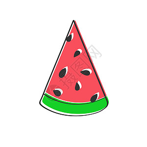 Doodle 风格的彩色西瓜切片涂鸦甜点食物空白手绘收成食欲概念变体库存图片