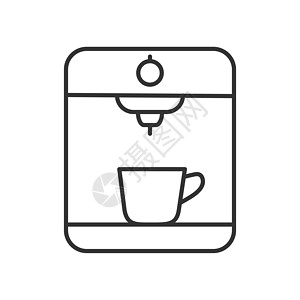 咖啡机的简单矢量图标 Contour 插图 f图片