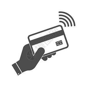 持有有NFC无接触支付系统的银行卡图片