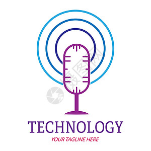 音频播客图标或标识 徽标矢量插图唱歌电子产品技术信号绘画娱乐音乐电子转换贴纸图片