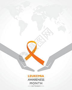 白血病认识月 含橙色彩带 9月观察预防捐赠者丝带血液学活动注射器橙子贫血插图癌症图片