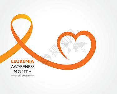 白血病认识月 含橙色彩带 9月观察贫血插图国家治疗疾病注射器海报淋巴瘤预防横幅图片