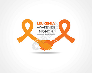 白血病认识月 含橙色彩带 9月观察橙子捐赠者疾病活动世界海报插图癌症血细胞宣传图片