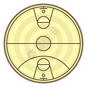 圆字段用于打篮球 矢量说明图片