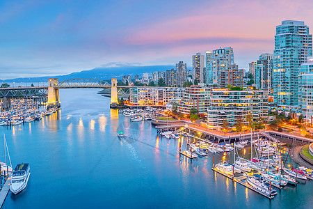 不列颠哥伦比亚温哥华市中心天线的美丽景色海洋海岸天际旅游商业目的地建筑城市码头市中心图片