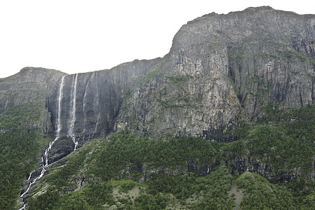 美丽的巨大的双瀑布挪威图片