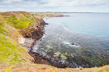 菲利普岛金字石岩城景观海浪海滩蓝色旅游海洋贵族海岸海岸线风景擦洗图片