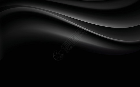 黑色抽象曲线和卷状插图背景Name图片