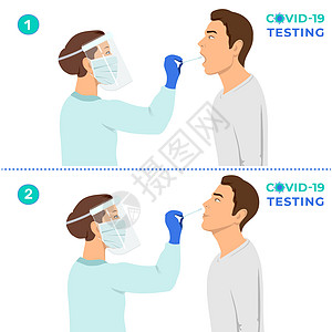 由医疗专业人员 医生或护士进行的冠状病毒检测 接受电晕测试的患者图片