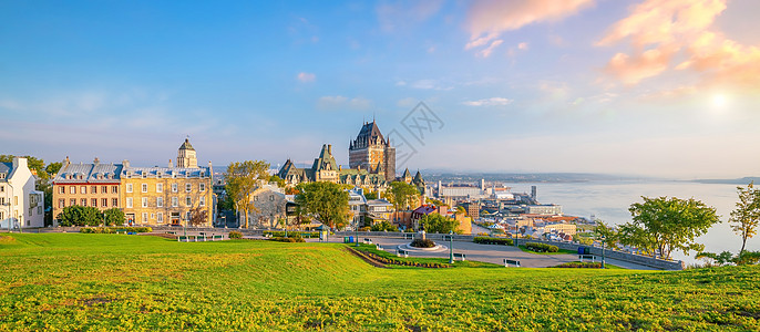 加拿大魁北克市天线全景观加拿大吸引力旅游历史性地标建筑旅行历史建筑学天际全景图片