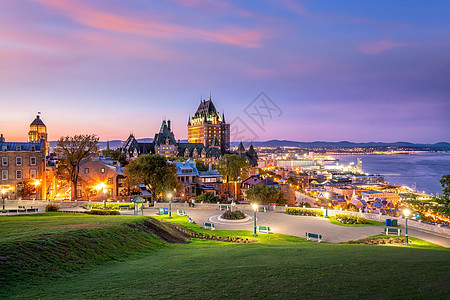 加拿大魁北克市天线全景观加拿大建筑天际旅游全景日出风景日落公园历史性观光图片