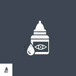 眼药水相关矢量字形图标光学药品黑色液体保健插图瓶子白色医疗滴管背景图片