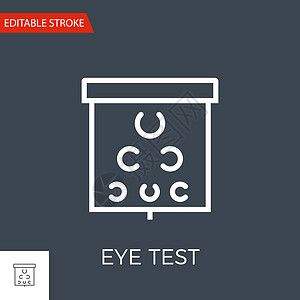 眼睛测试矢量 Ico眼科药品验光笔画配镜师医生图表诊断病人保健图片