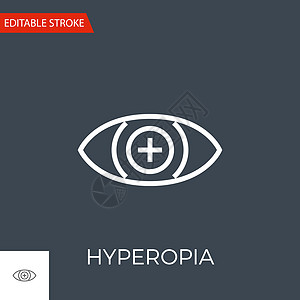 Hyperopia 矢量图标诊断医疗眼睛诊所验光标识配镜师职业光学咨询图片
