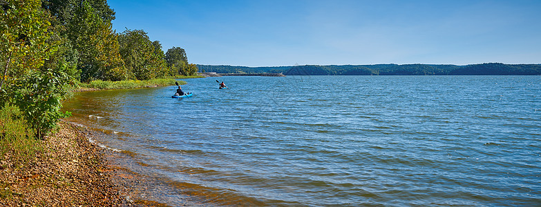 Kenlake 肯图克州立度假公园附近肯塔基湖上的Kayakers图片